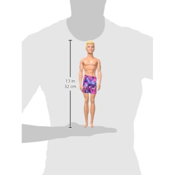 🆕 Barbie Beach Ken Doll with Blond Hair Wearing Purple Swimsuit and Beach Toys - Picture 2 of 6